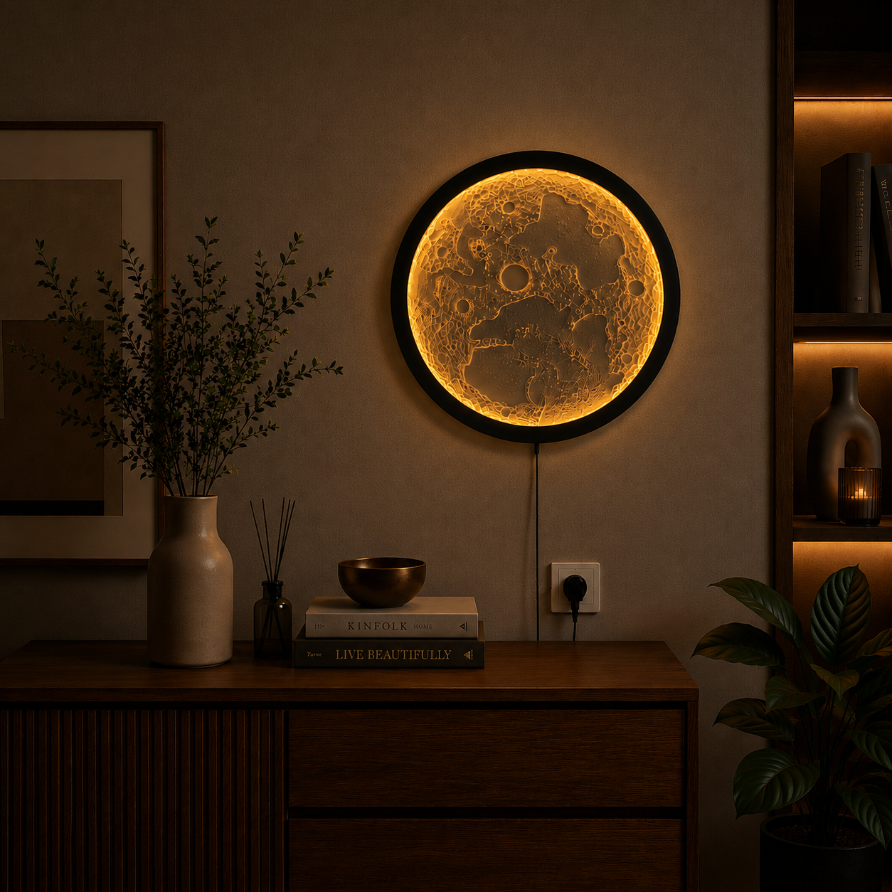 3D Moon Wall Lamp